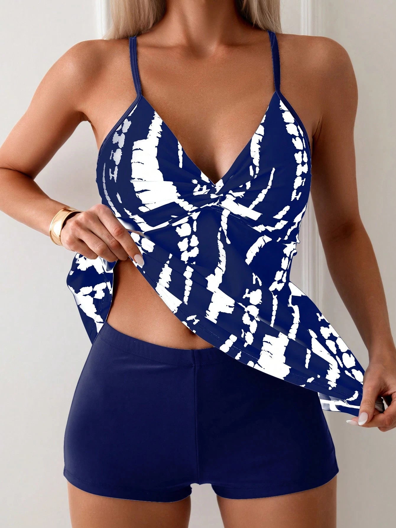 Swim Lushoire Tie Dye Shorts Tankini Summer Beach