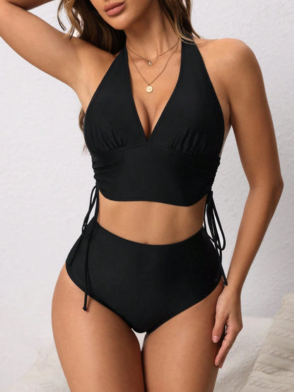 Swim Lushoire Versatile Adjustable Drawstring Women's Swimsuit Set For Summer Beach Vacation