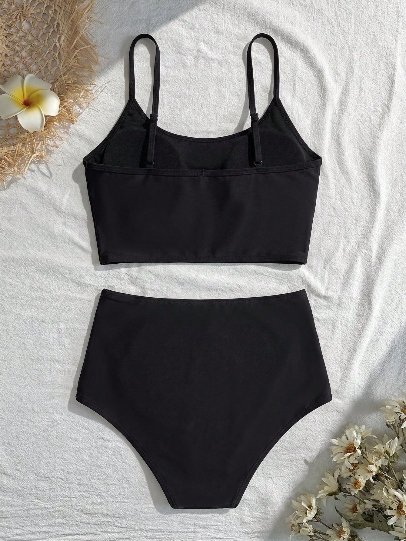 Swim Lushoire Women's Floral Print Tankini Top And Triangle Tankini Bottom Two-Piece Swimsuit Set