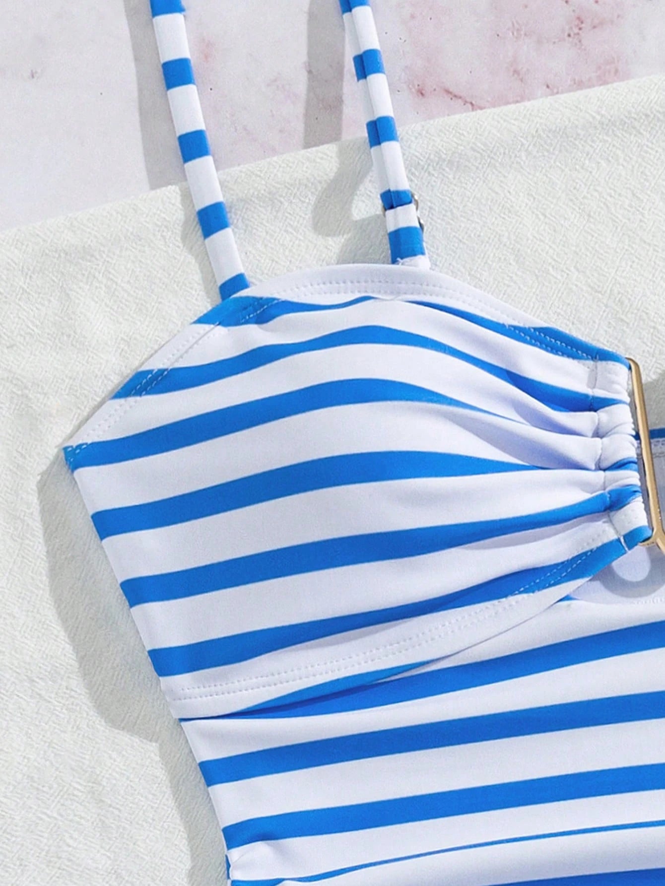 Swim Lushoire Women's New Striped U-Neck One-Piece Swimsuit