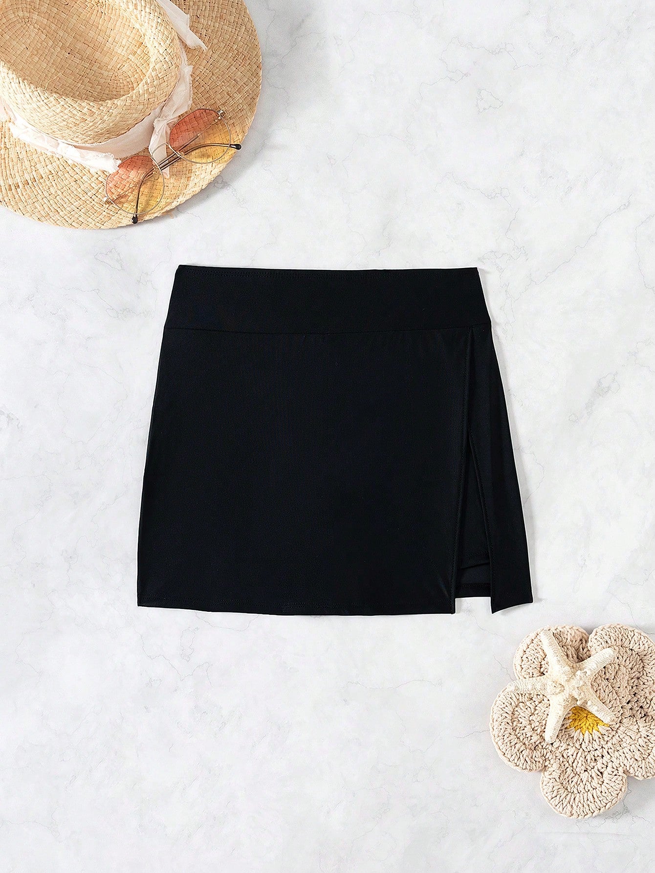 Swim Lushoire Women's Solid Color Beach Elegant Side Slit Pants Design Swimwear Beach Pants