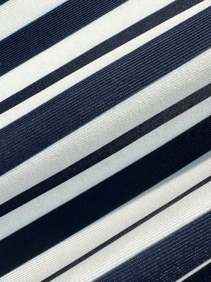 Swim Lushoire Women's Striped Criss-Cross Front Drawstring Tankini Top And Navy Blue Boyshort Bottom Swimwear Set