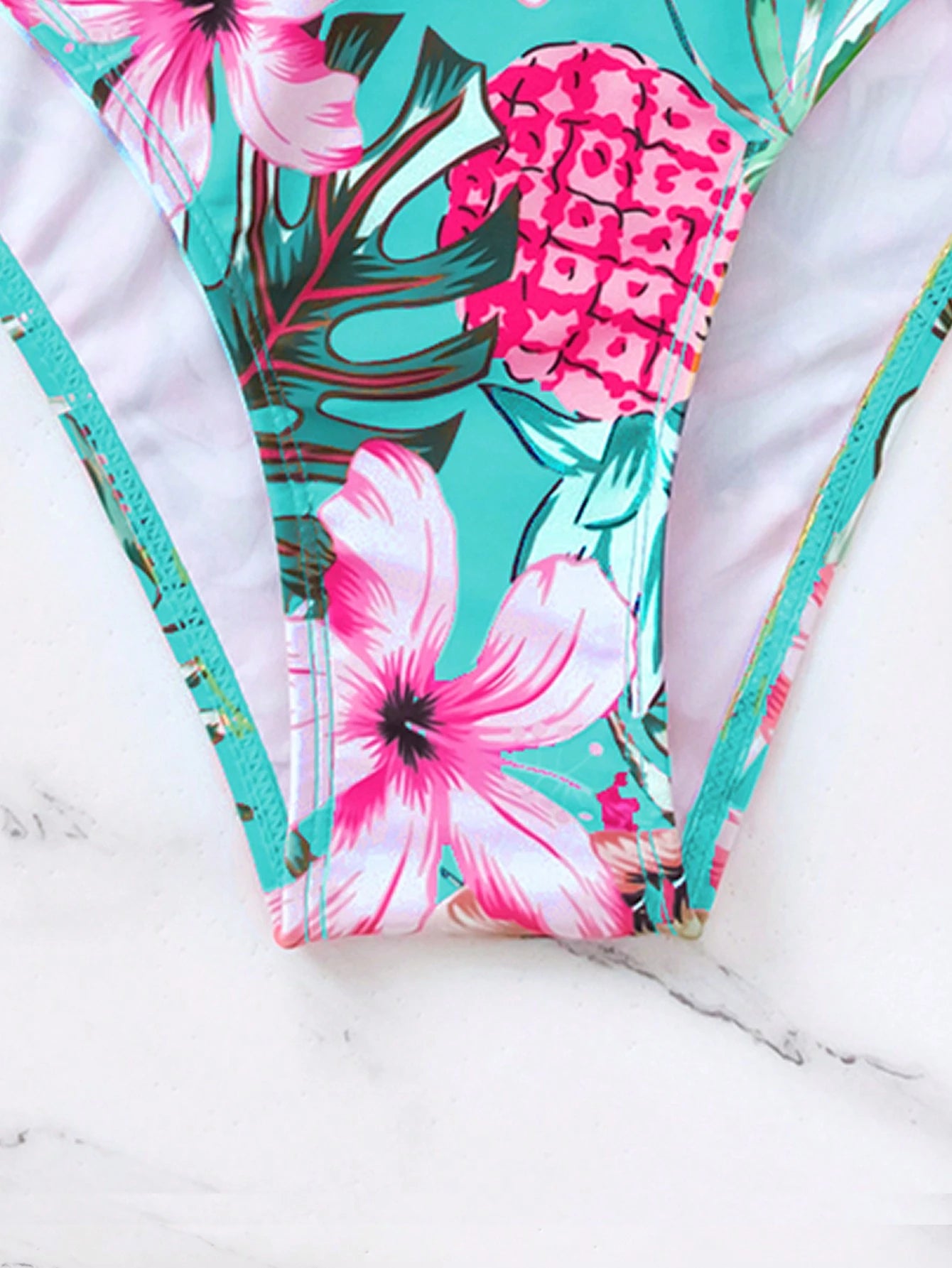 Swim Lushoire Women's Summer Beach Floral Printed Bikini Set With Twist Knot Detail, Random Print Design, Push Up With Underwire