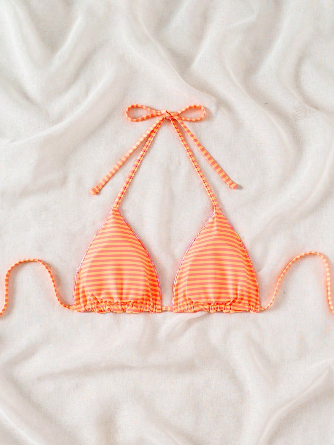 Swim Mod 1 Pc Women's Cute Ditsy Floral Spaghetti Strap Backless Bikini Top For Summer Beach Vacation
