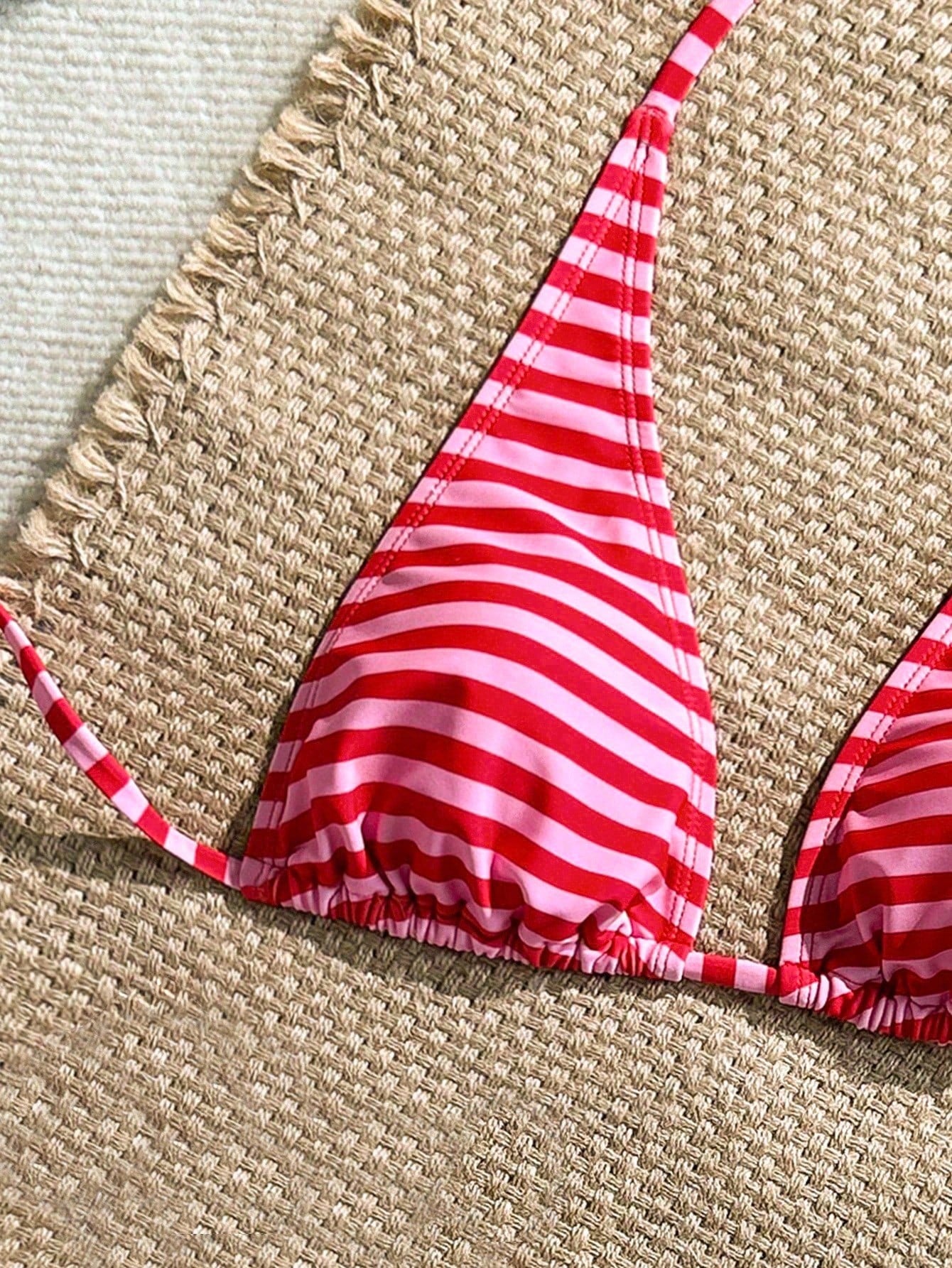 Swim Mod 1pc Women Striped Print Bikini Top