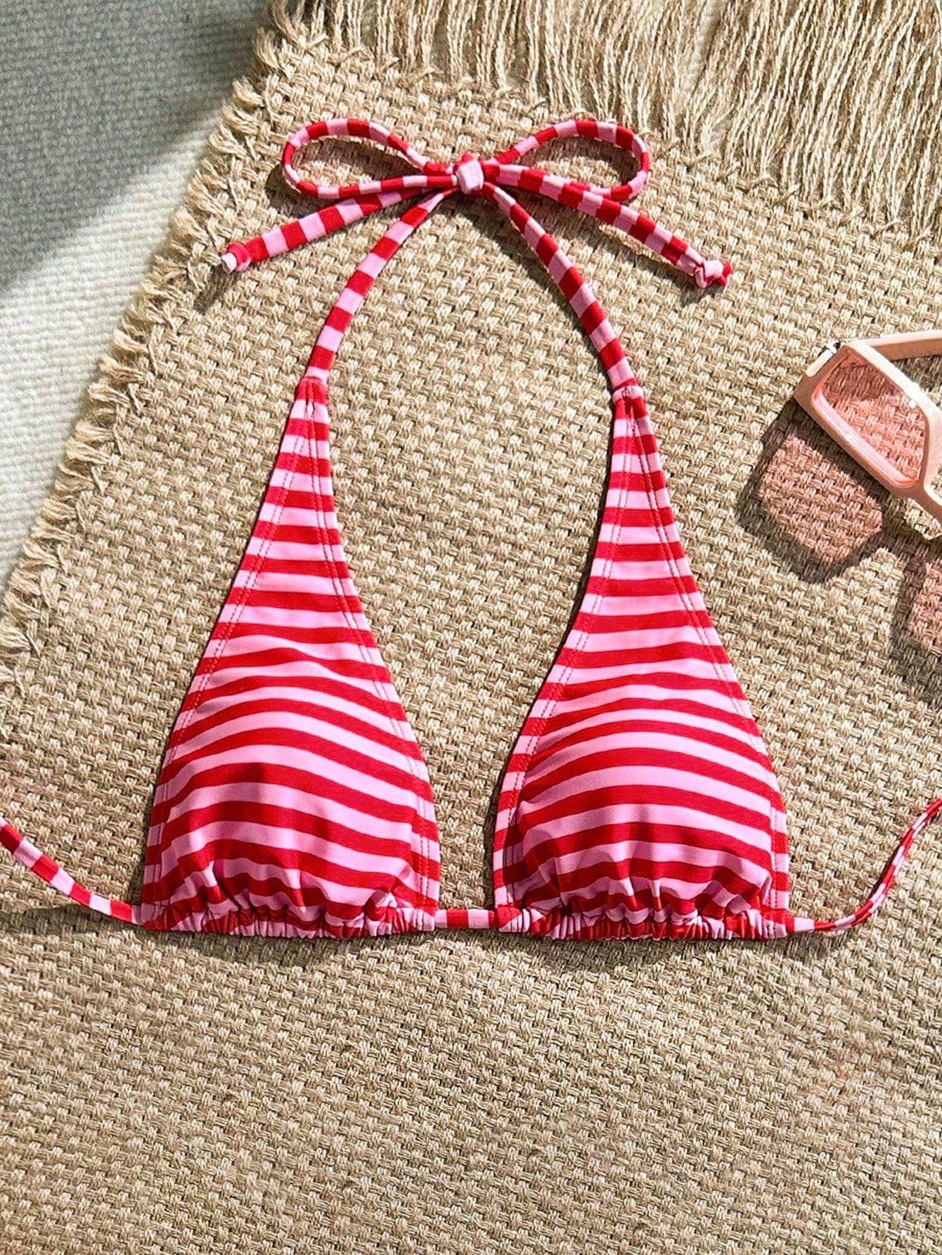 Swim Mod 1pc Women Striped Print Bikini Top