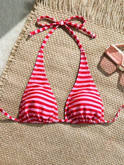 Swim Mod 1pc Women Striped Print Bikini Top