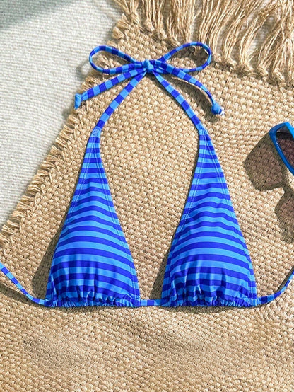 Swim Mod 1pc Women Striped Print Bikini Top