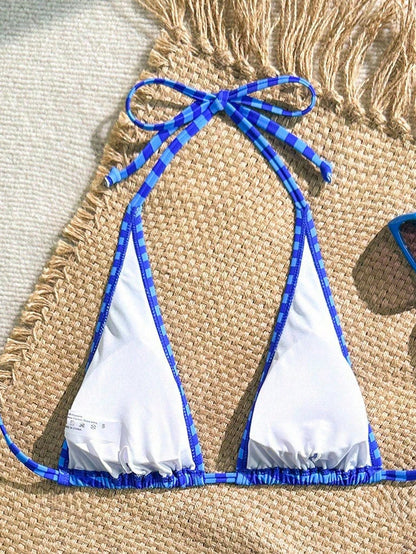 Swim Mod 1pc Women Striped Print Bikini Top