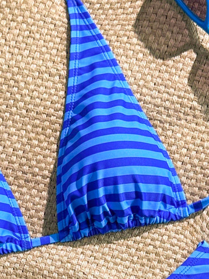 Swim Mod 1pc Women Striped Print Bikini Top