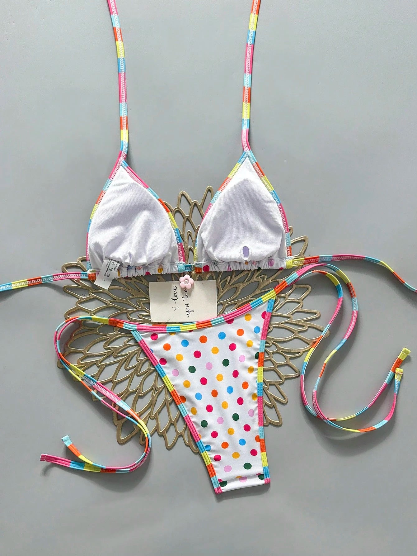 Swim Mod 2026 Spring/Summer Cute & Sexy Colorful Striped & Polka Dot Bikini Swimwear, Slimming Design For Beach Vacation