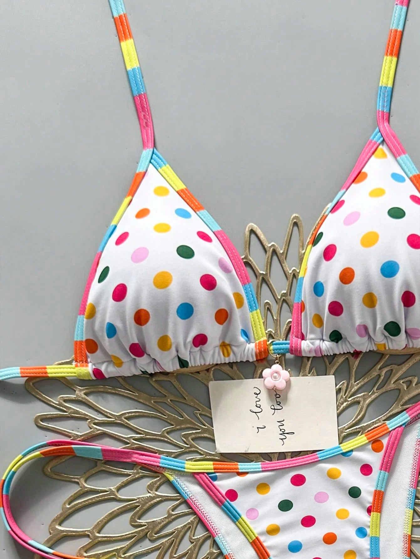 Swim Mod 2026 Spring/Summer Cute & Sexy Colorful Striped & Polka Dot Bikini Swimwear, Slimming Design For Beach Vacation