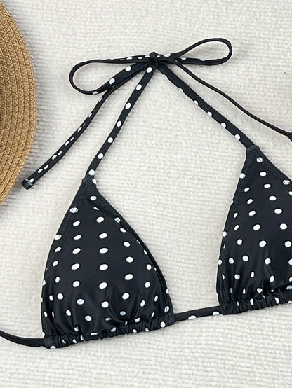Swim Mod 2026 Spring/Summer Green Triangle Cup Textured Bubble Crinkle Fabric Jade-Like Finish Decorative Buckle Gold Bead Embellished High-Cut Sexy Bikini For Women, Suitable For Beach, Pool, And Sea