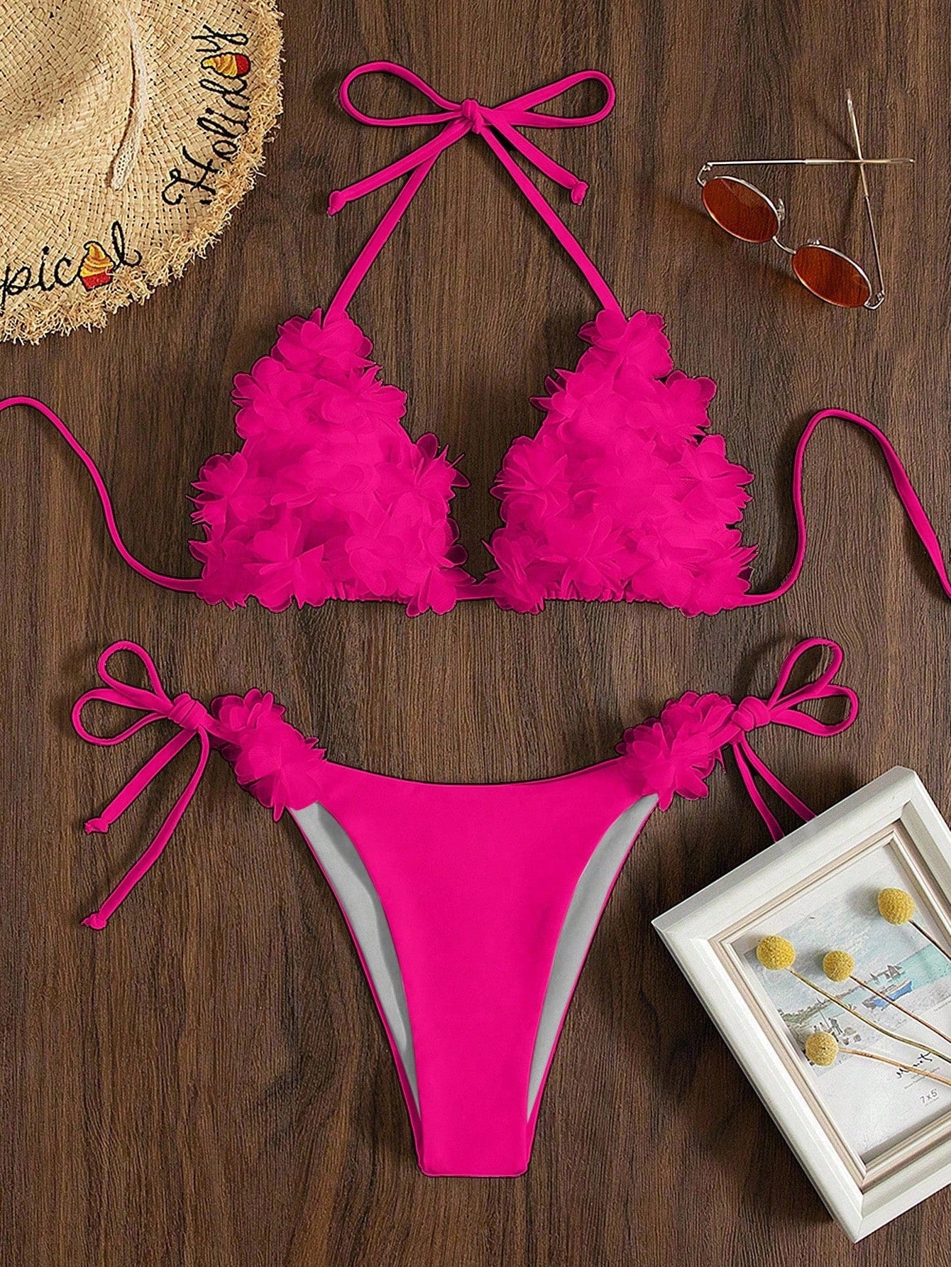 Swim Mod 2pcs/Set Floral Print Sexy Ladies Casual Swimwear, Elegant For Music Festival, Spring/Summer Beach Party
