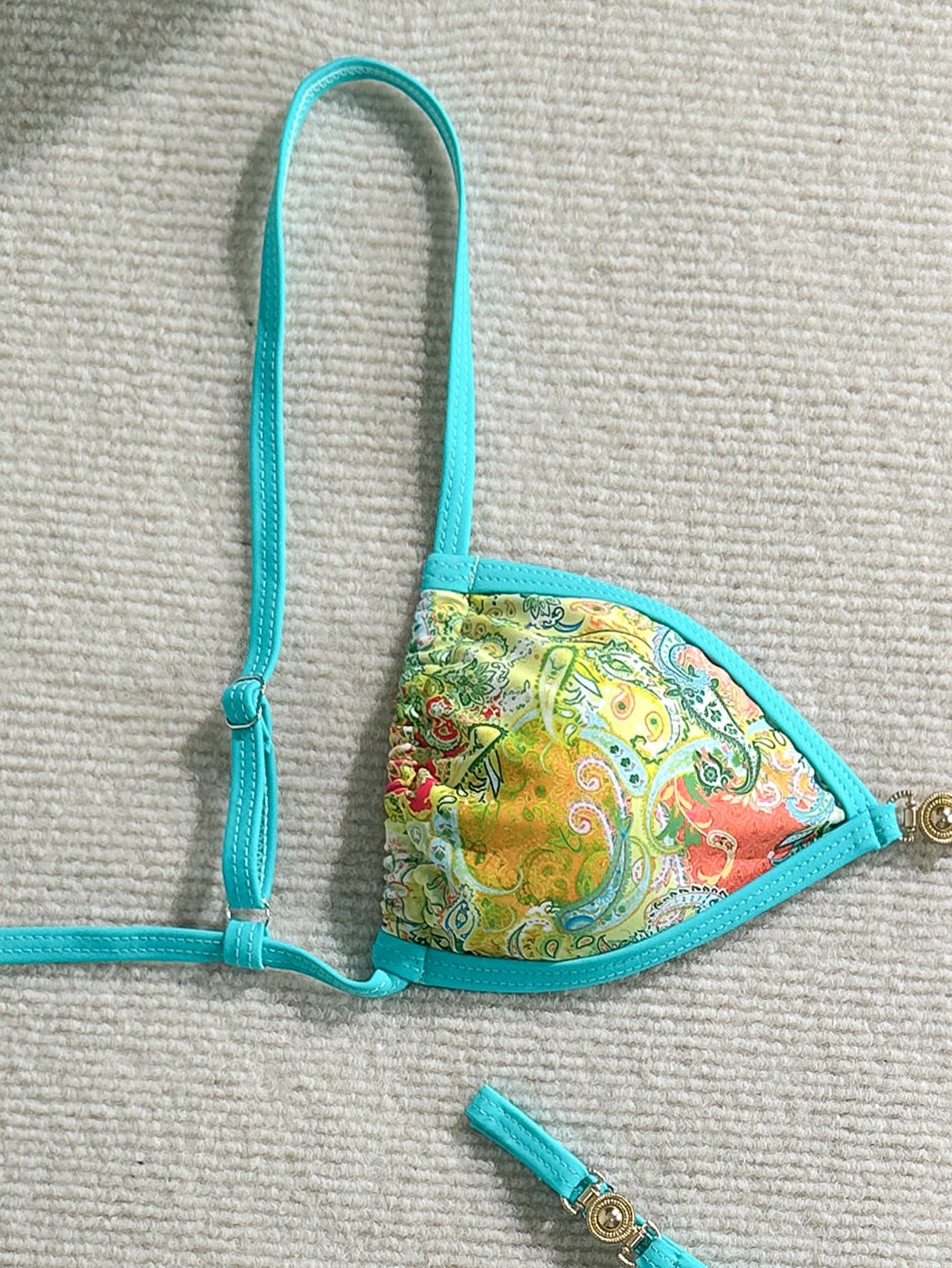 Swim Mod 2pcs/Set Women's Beach Vacation Valentine's Day Beach Party Swimwear, Multicolor Printed Bikini For Summer