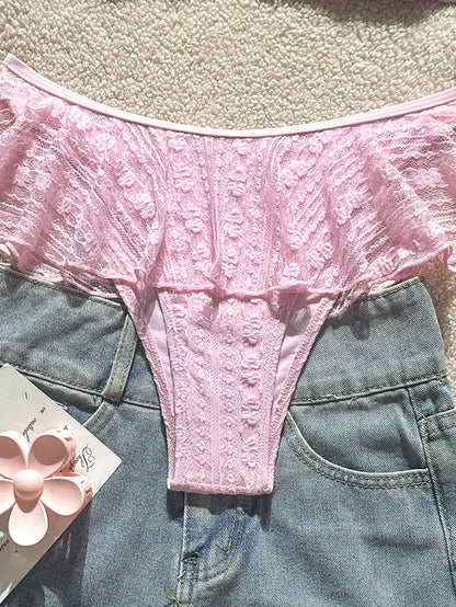 Swim Mod 2pcs Solid Color Minimalist Sexy Spaghetti Strap Halter Triangle Bikini Top And Wavy Edge Triangle Bikini Bottom Set