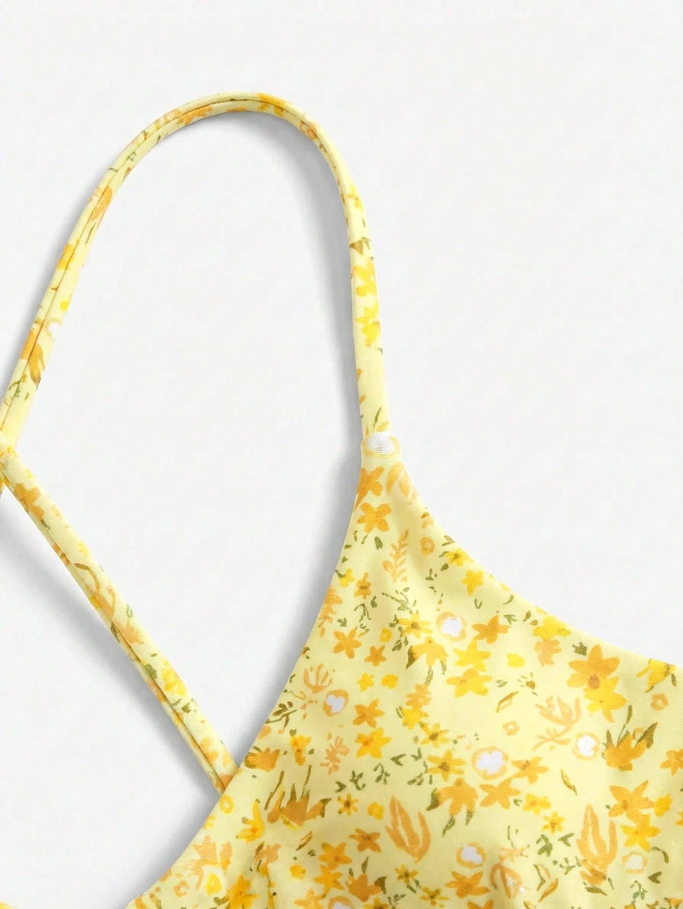 Swim Mod Ditsy Floral Bikini Set For Beach Vacation Yellow Summer Cute