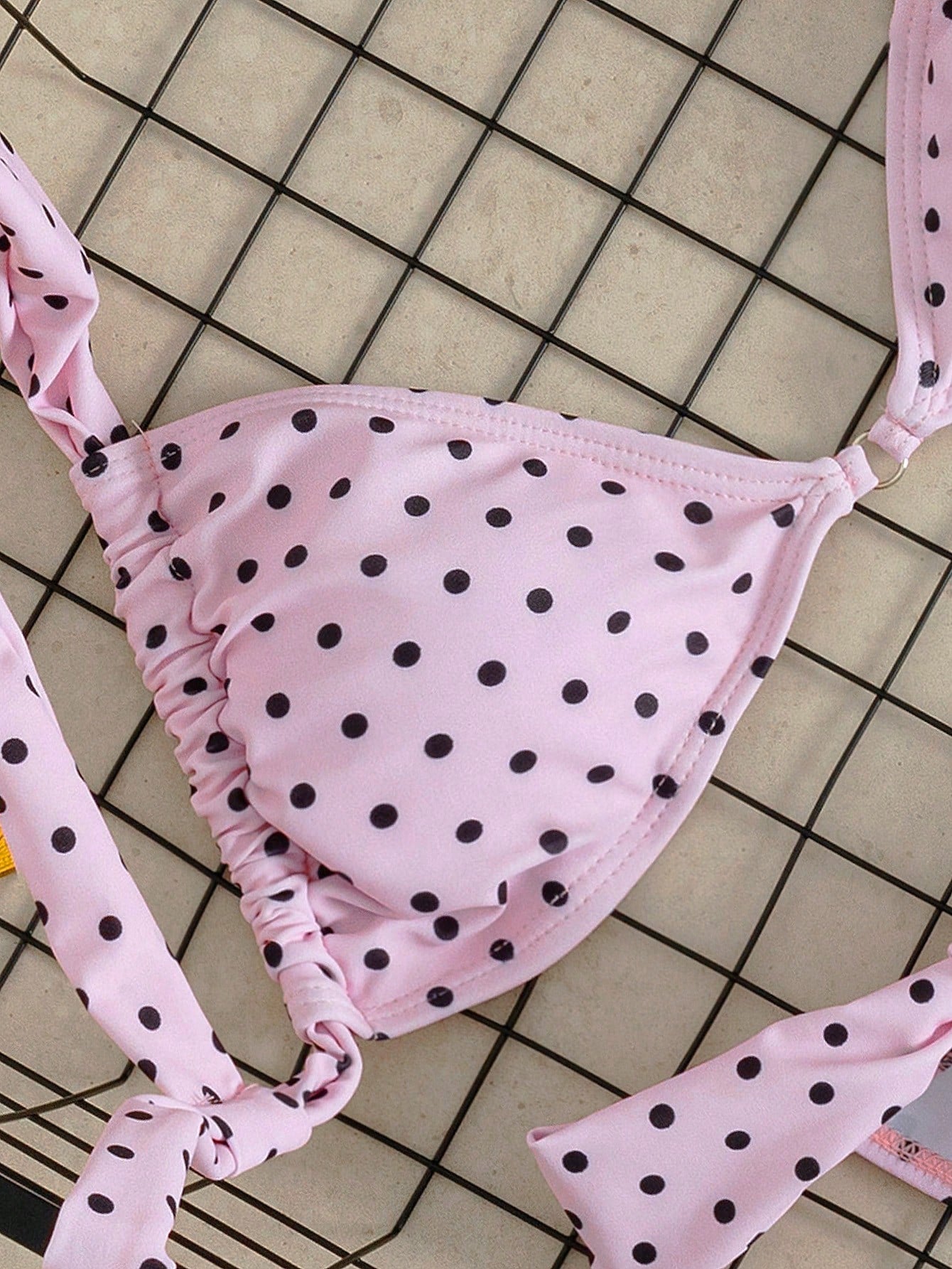 Swim Mod New Arrival Spring/Summer French Retro Lavender Polka Dot Sweet & Spicy Teenage Girl Bikini Set, Beach Vacation Two Pieces Swimwear