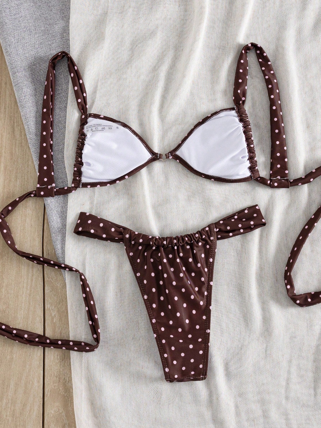 Swim Mod New Arrival Spring/Summer French Retro Lavender Polka Dot Sweet & Spicy Teenage Girl Bikini Set, Beach Vacation Two Pieces Swimwear