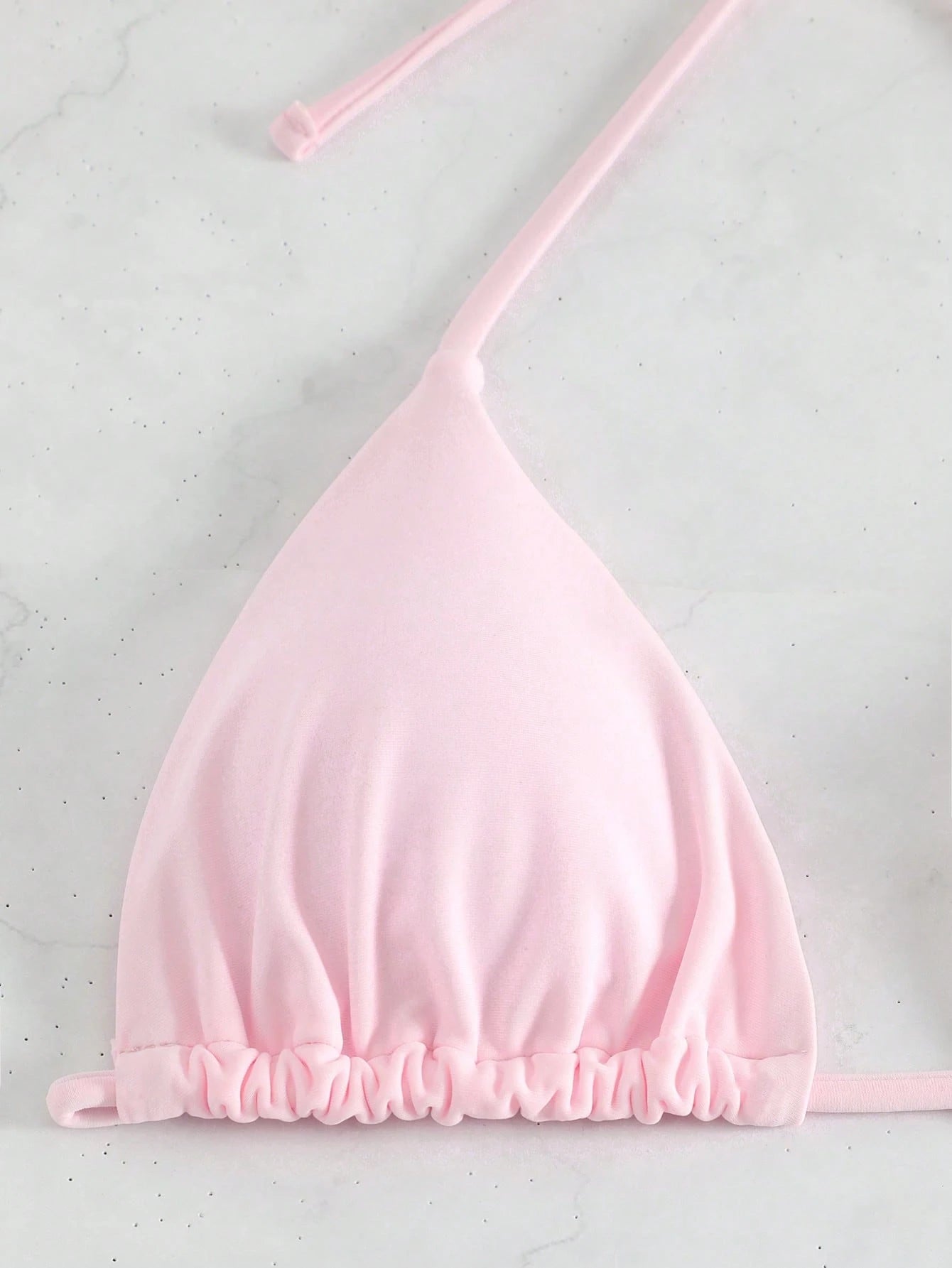 Swim Mod Summer Beach Solid Halter Triangle Bikini Top