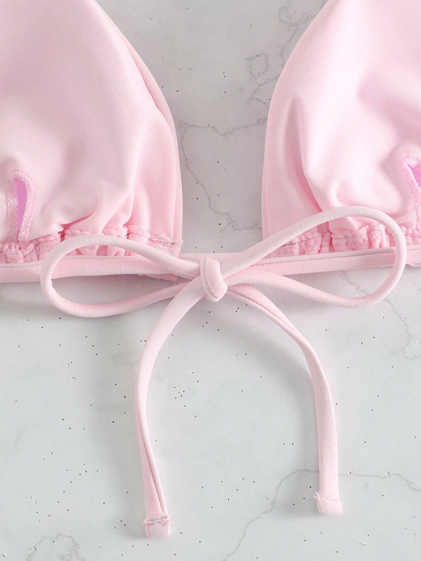 Swim Mod Summer Beach Solid Halter Triangle Bikini Top