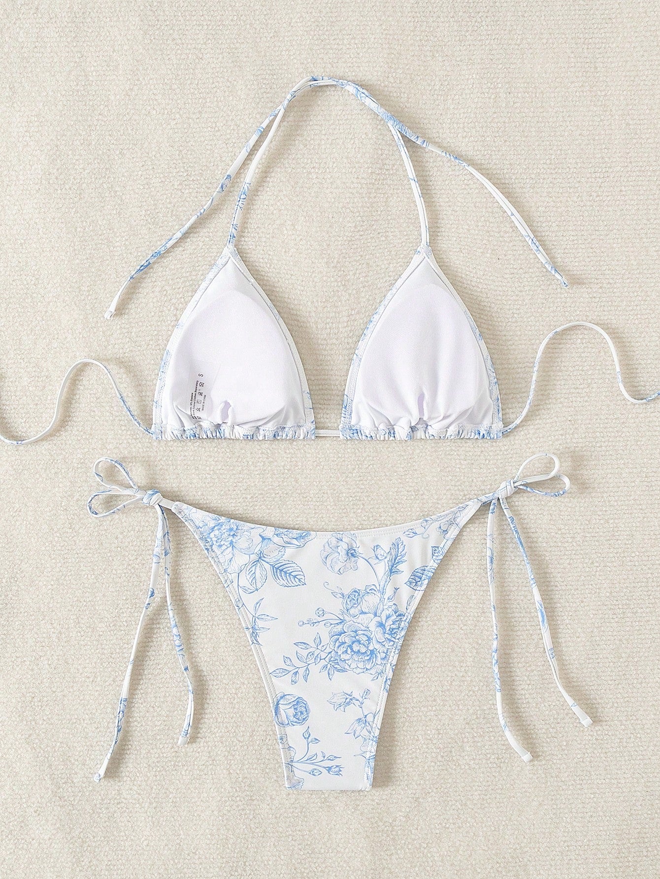 Swim Mod Summer Beach Women's Floral Printed Halter Neck Bikini Set Floral Bikinitwo Piece Bikini