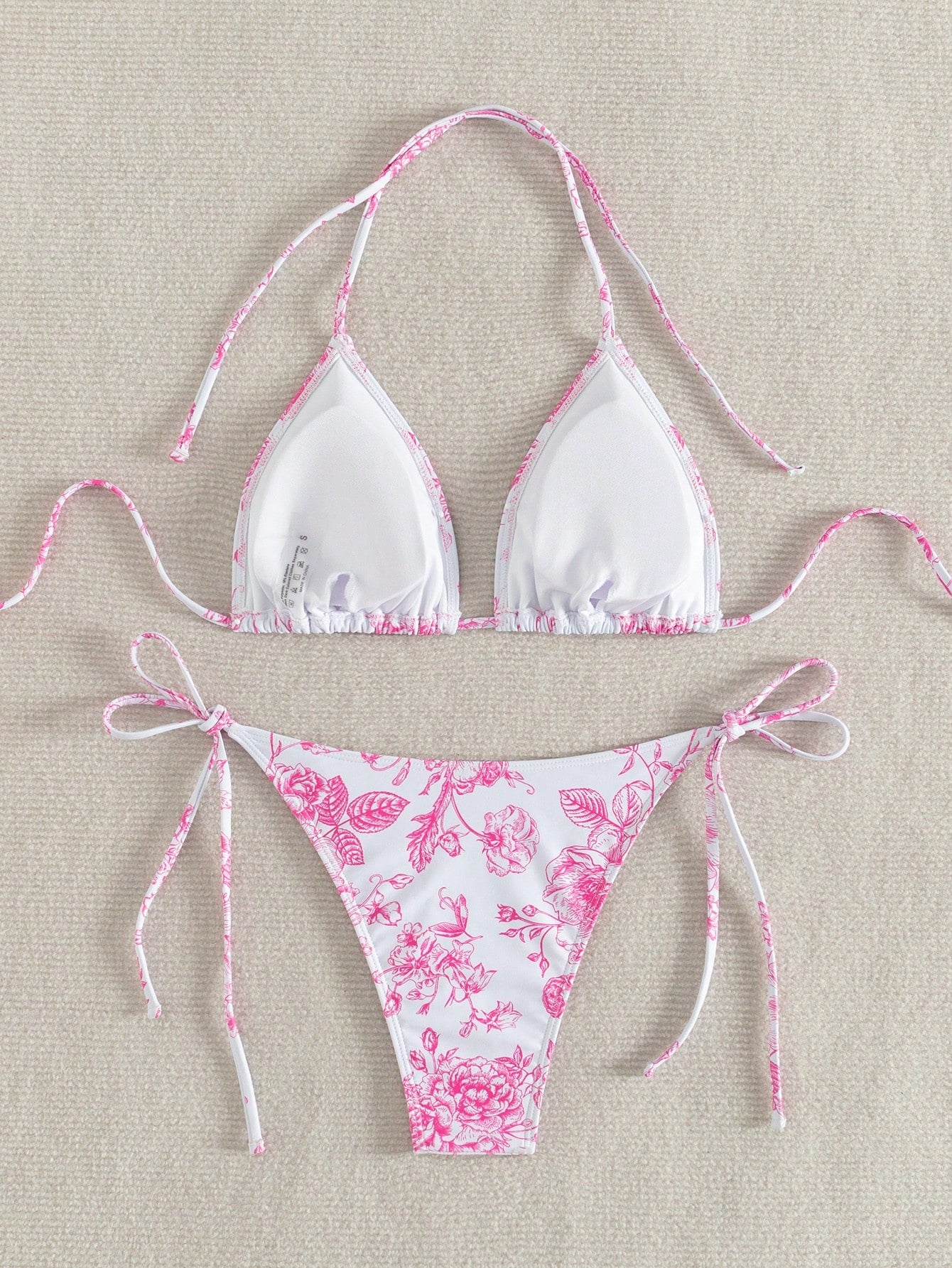 Swim Mod Summer Beach Women Vacation Style Random Print Bikini Set