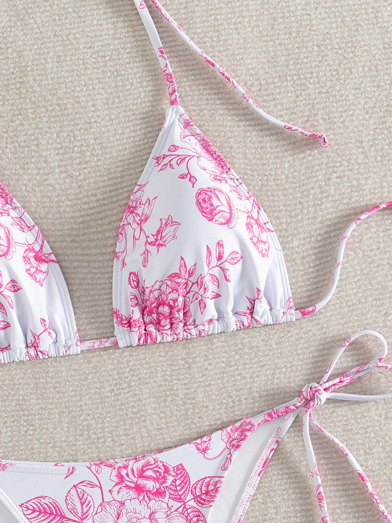 Swim Mod Summer Beach Women Vacation Style Random Print Bikini Set