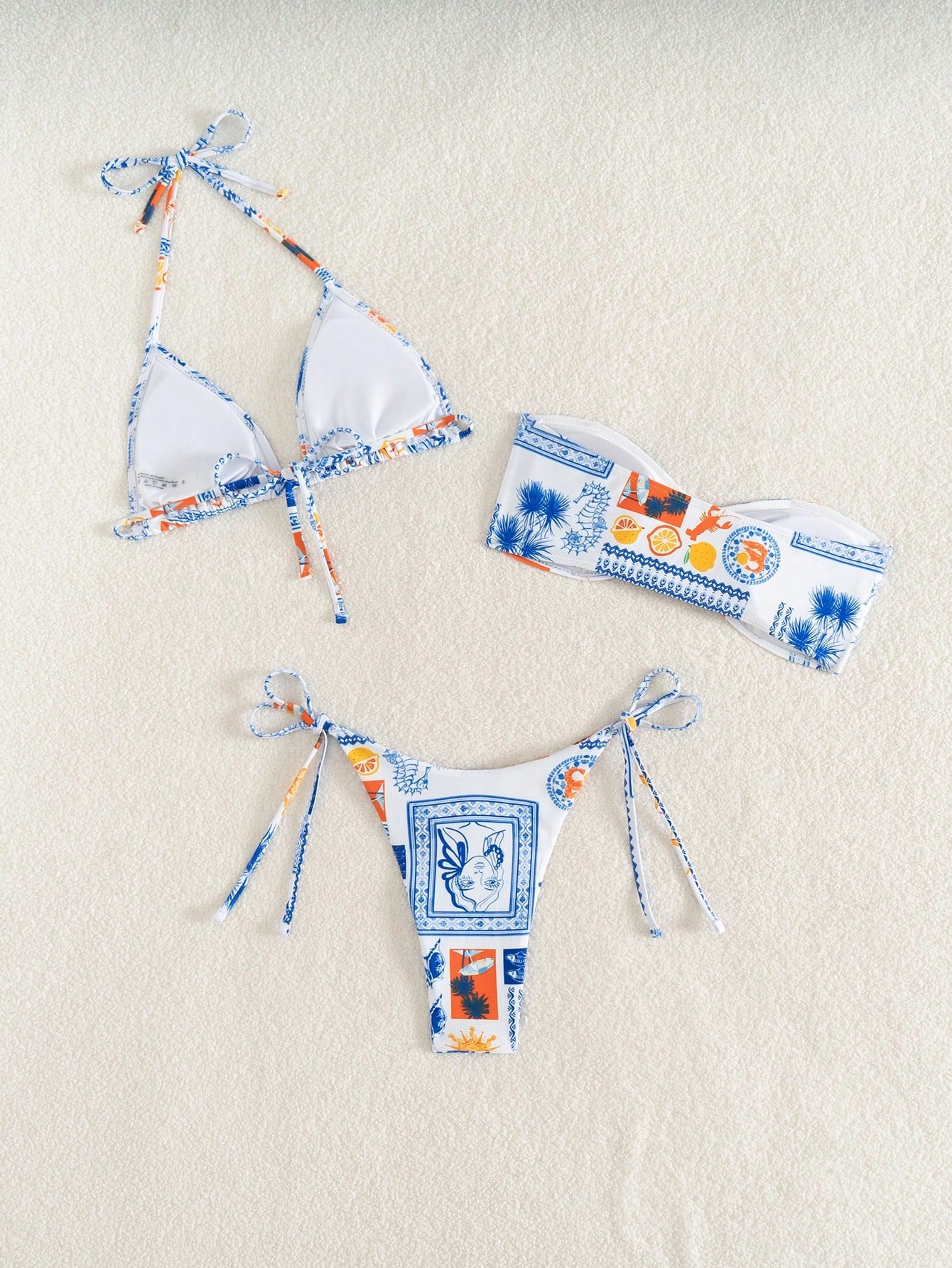 Swim Mod Swim 3Pcs Set Summer Beach Vacation Outfits Woman Bikini Sets