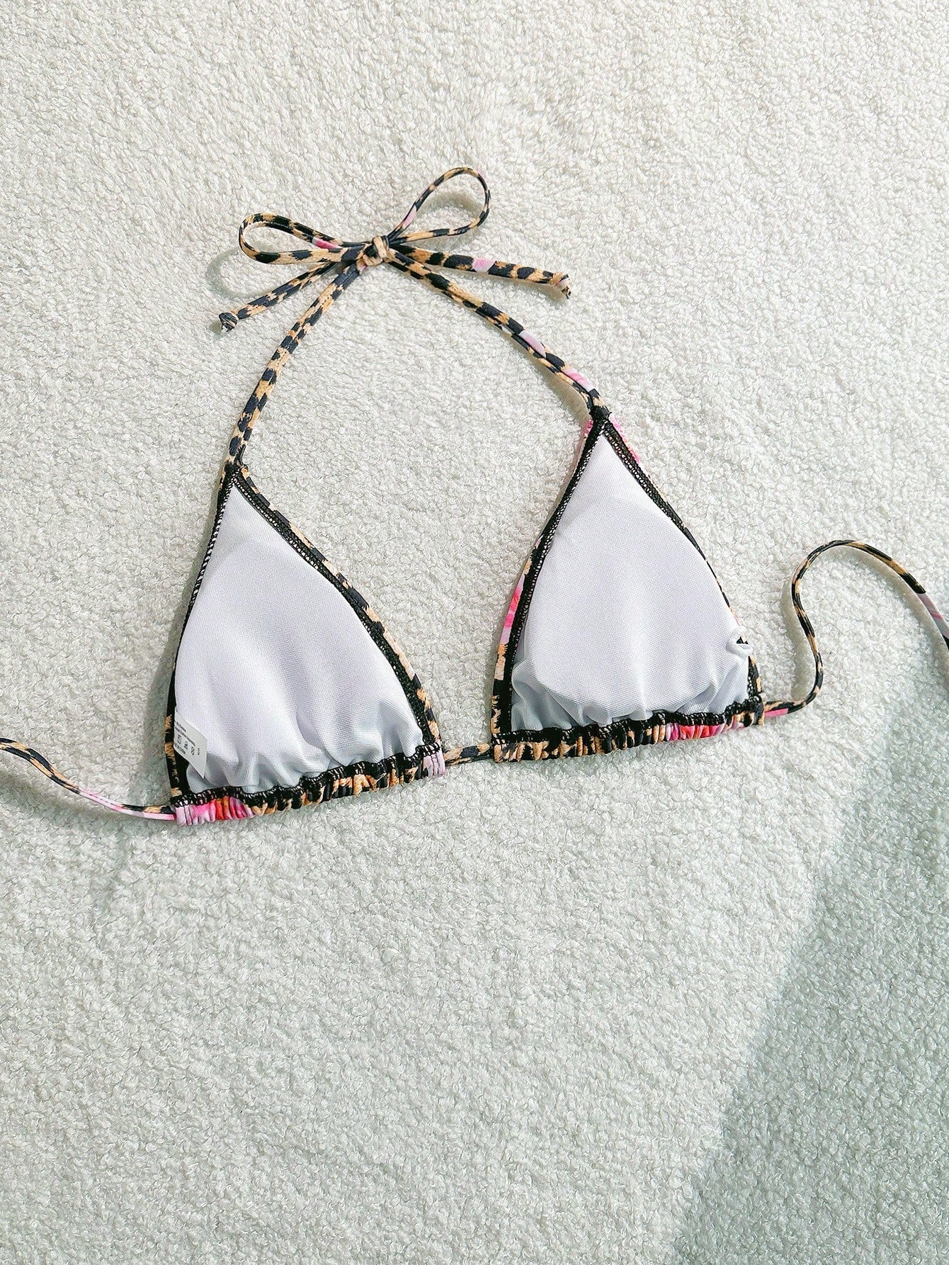 Swim Mod Women's Bohemian Leopard Print Bikini Top For Summer Beach Vacation