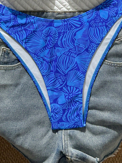 Swim Mod Women's New 2-Piece Geometric Print Spaghetti Strap Top And High-Cut Bottom Sexy Bikini Swimsuit