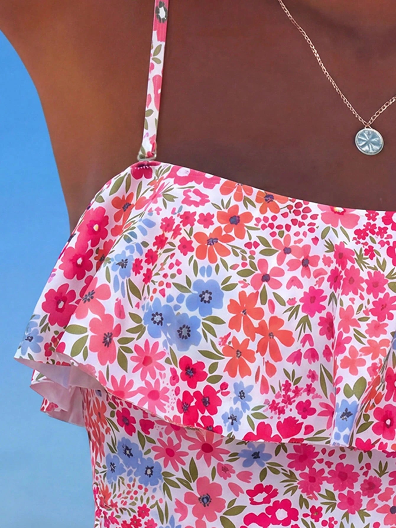 Swim Mod Women's One-Piece Tropical Cute Multicolor Print Hot-Selling Beach Vacation Casual Elegant Valentine's Day Party Bikini One-Piece Swimsuit Women's Holiday Elegant Beach Outfit Swimwear