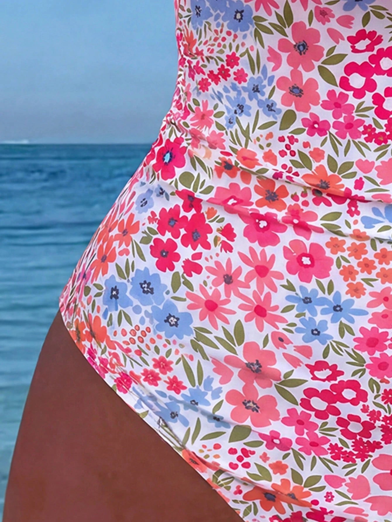 Swim Mod Women's One-Piece Tropical Cute Multicolor Print Hot-Selling Beach Vacation Casual Elegant Valentine's Day Party Bikini One-Piece Swimsuit Women's Holiday Elegant Beach Outfit Swimwear