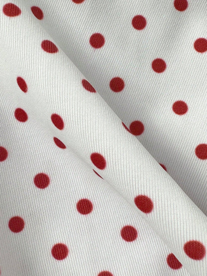 Swim Mod Women's Retro Red And White Polka Dot Bikini Set,2000s Micro Triangle Top & Super Skirt,Summer Holiday Pool Party Sweet Vintage Swimwear