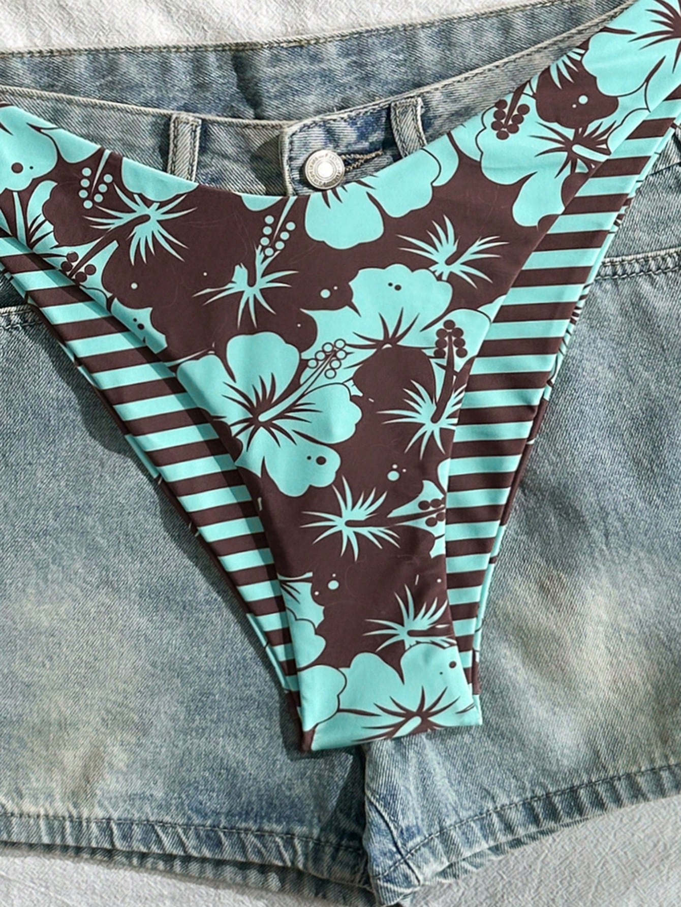 Swim Mod Women's Tropical Print Two Pieces Bikini Set