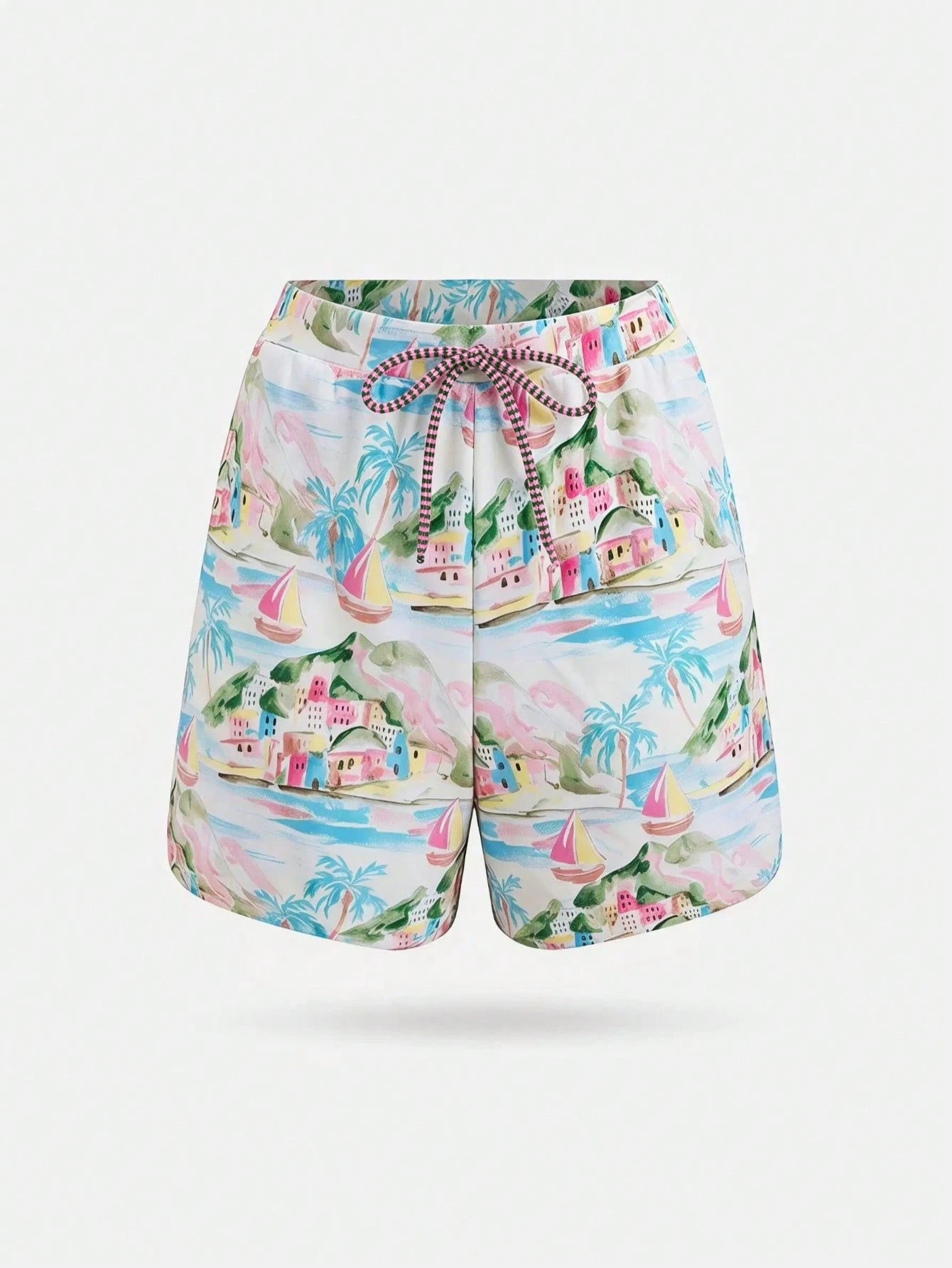 Swim Oasis 26SS Spring/Summer Vacation Fish BOHO Style One-Piece Swimsuit With Shorts Two Pieces Set