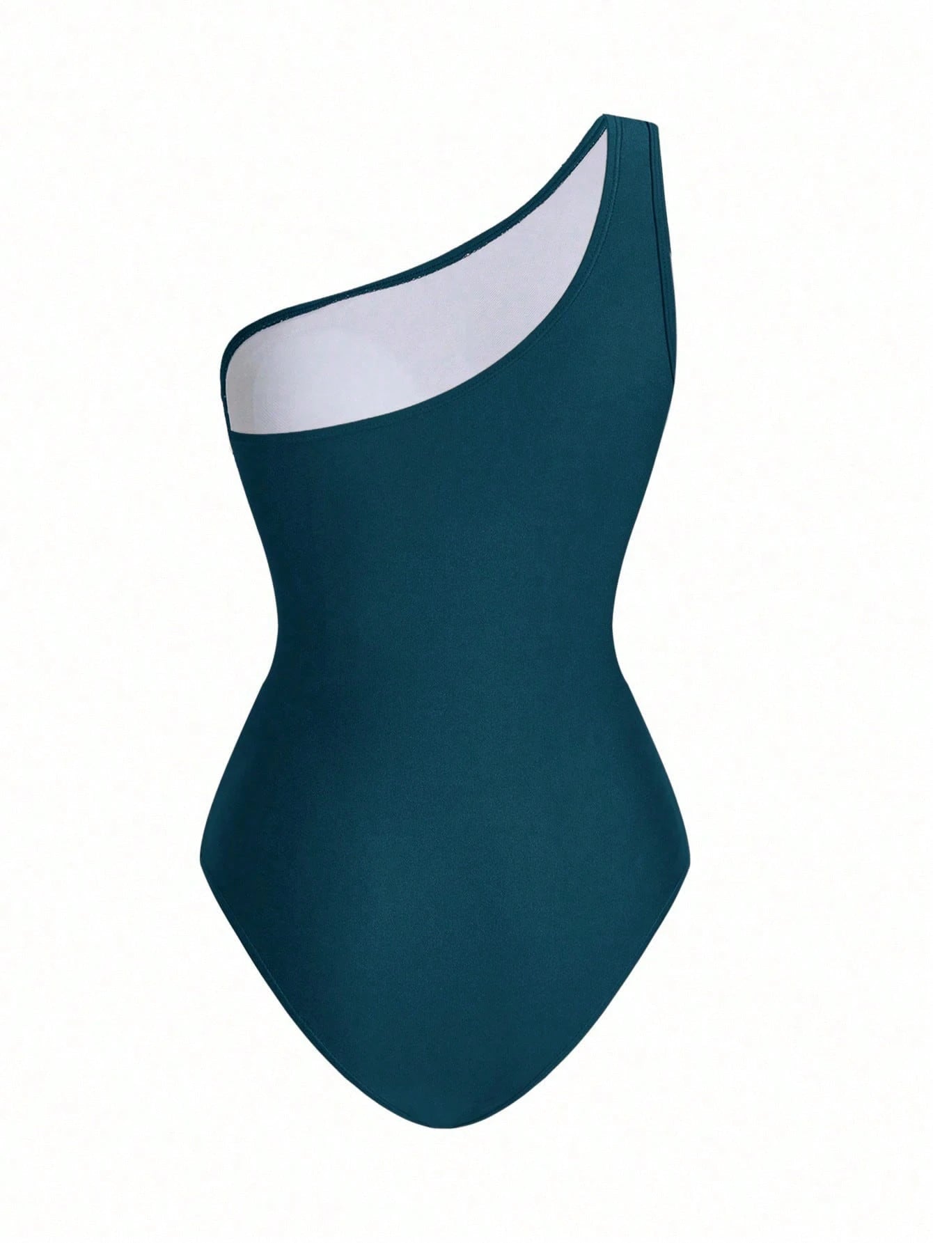 Swim Oasis Women's Solid Color Asymmetric Shoulder Fashion Summer Beach Minimalist One-Piece Swimsuit