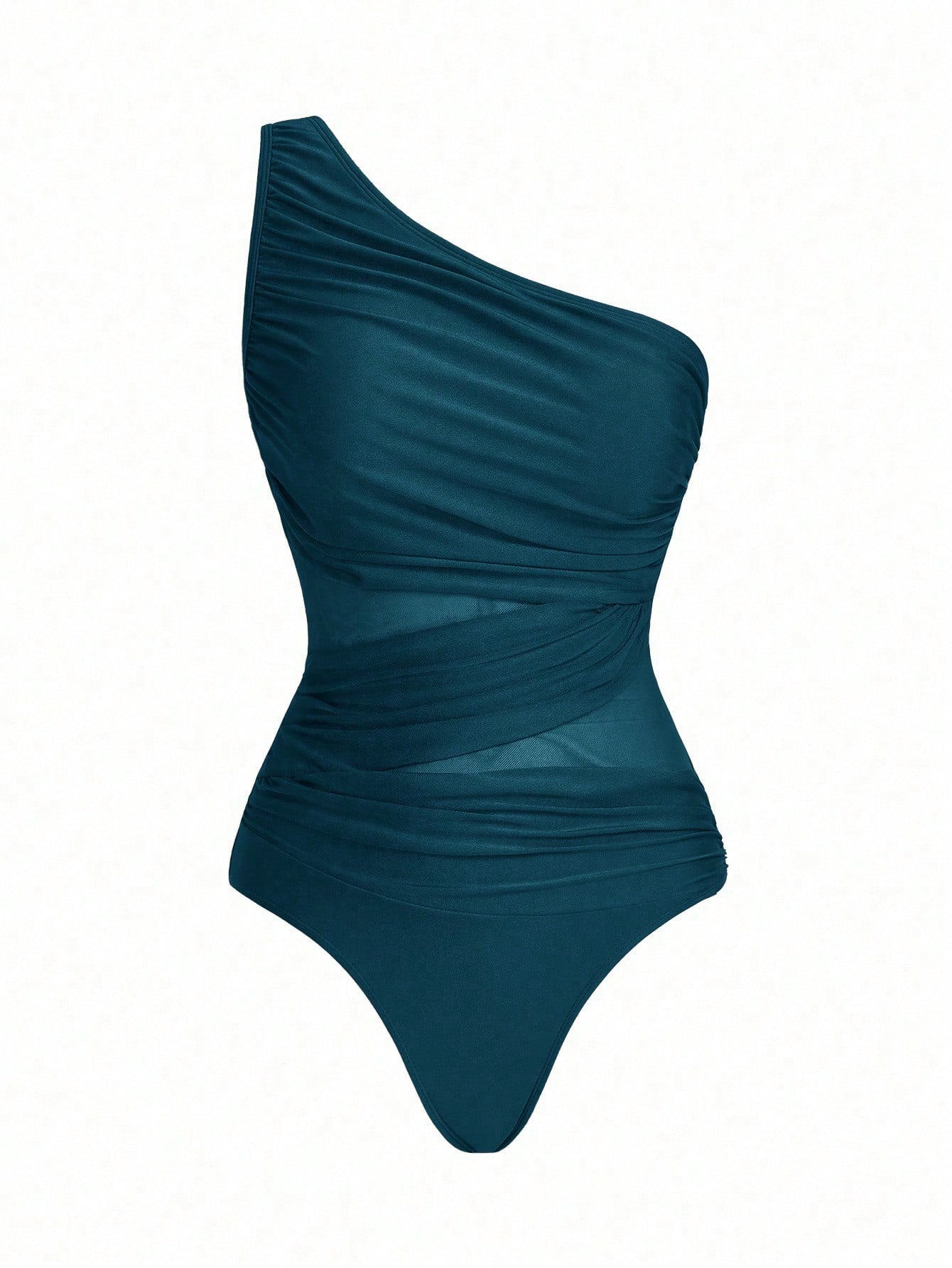 Swim Oasis Women's Solid Color Asymmetric Shoulder Fashion Summer Beach Minimalist One-Piece Swimsuit
