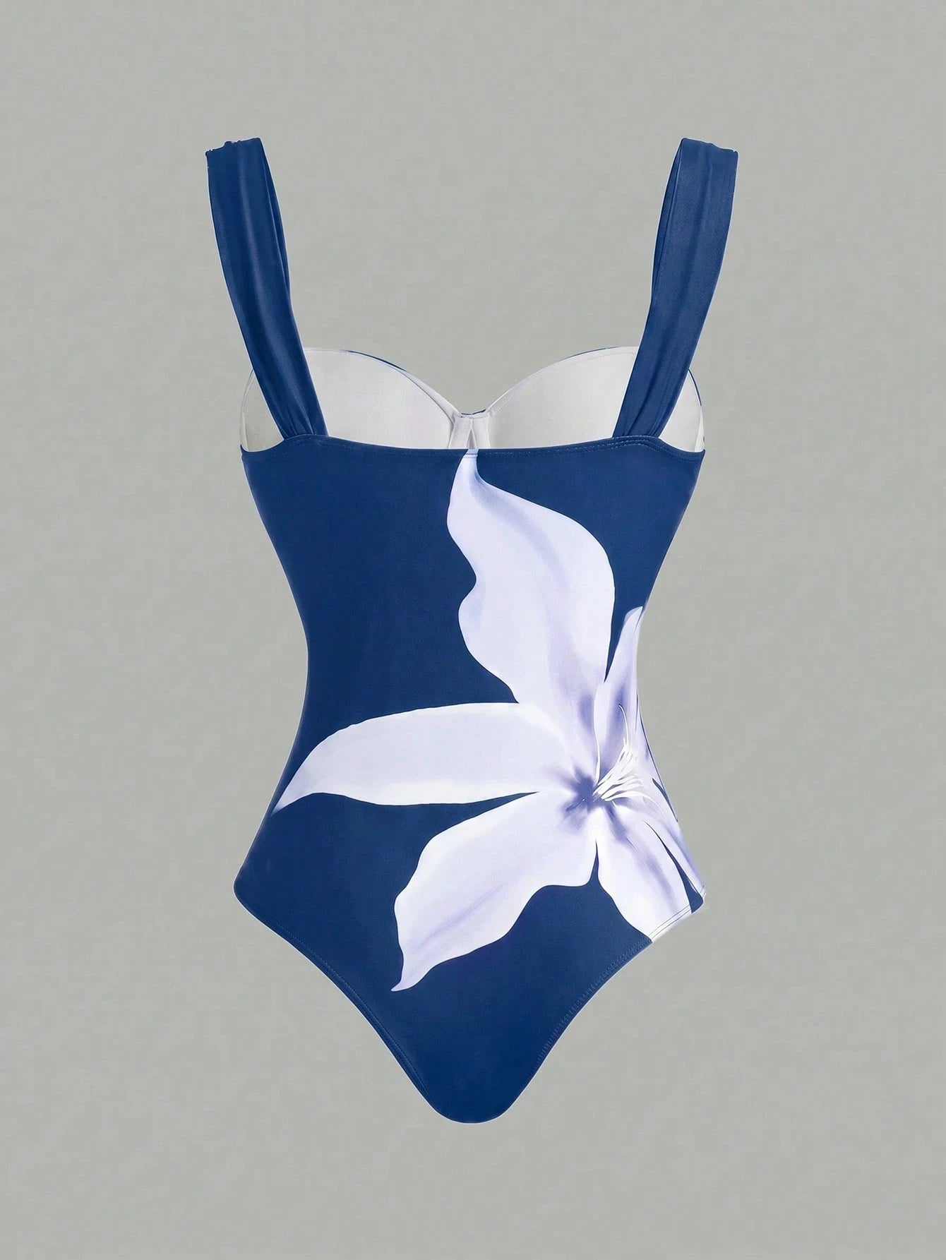 Swim Oasis Women's Vacation Beach Floral Print One-Piece Swimsuit With Pleated Cover-Up Skirt Set
