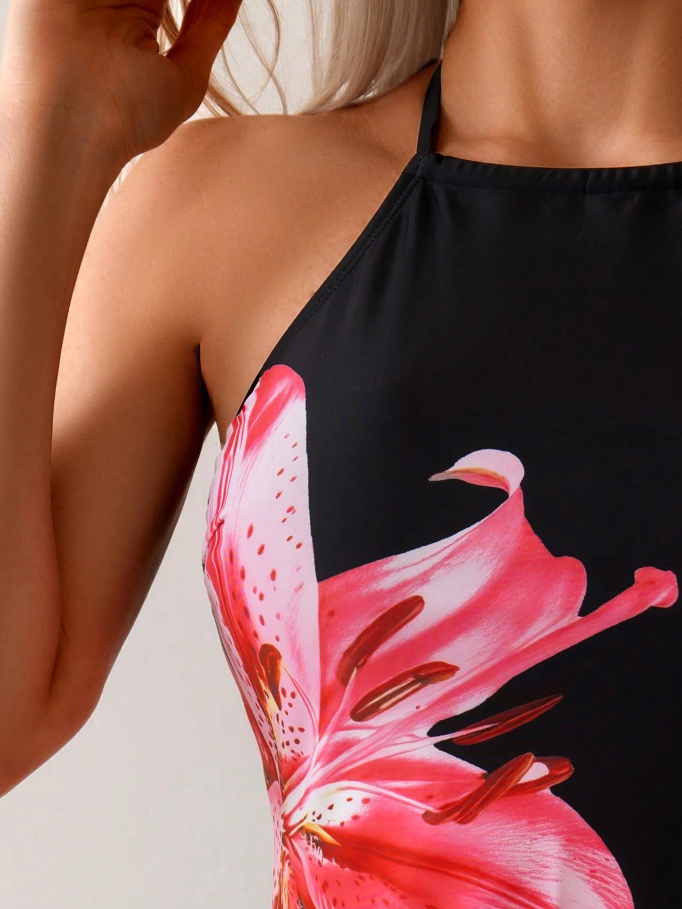 Swim SPRTY Women's Summer Beach Floral Print Halter Neck Tankini Swimwear Set