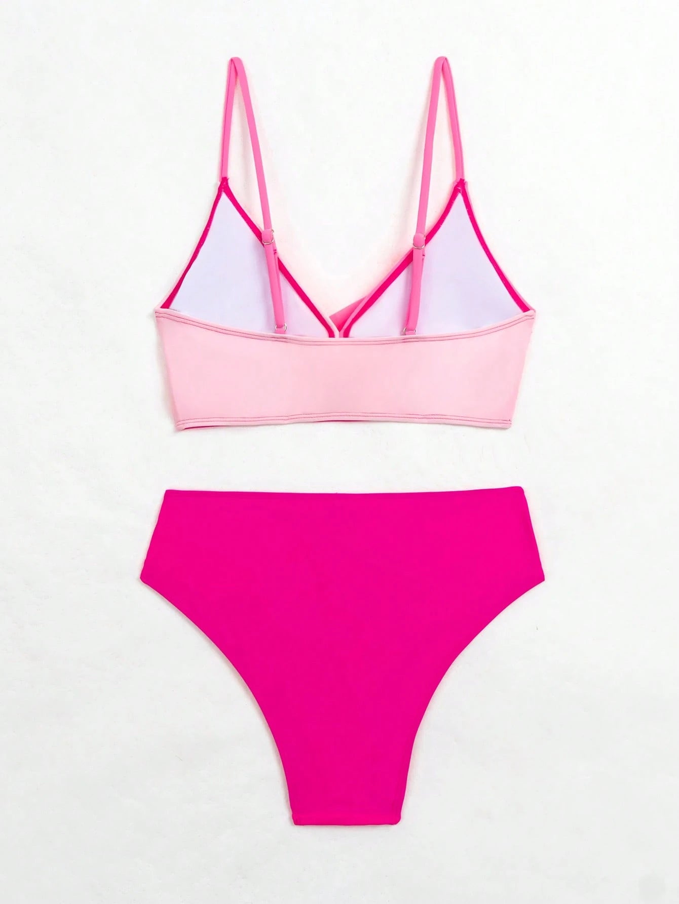 Swim Summer Beach Color Block Twist Front Bikini Set