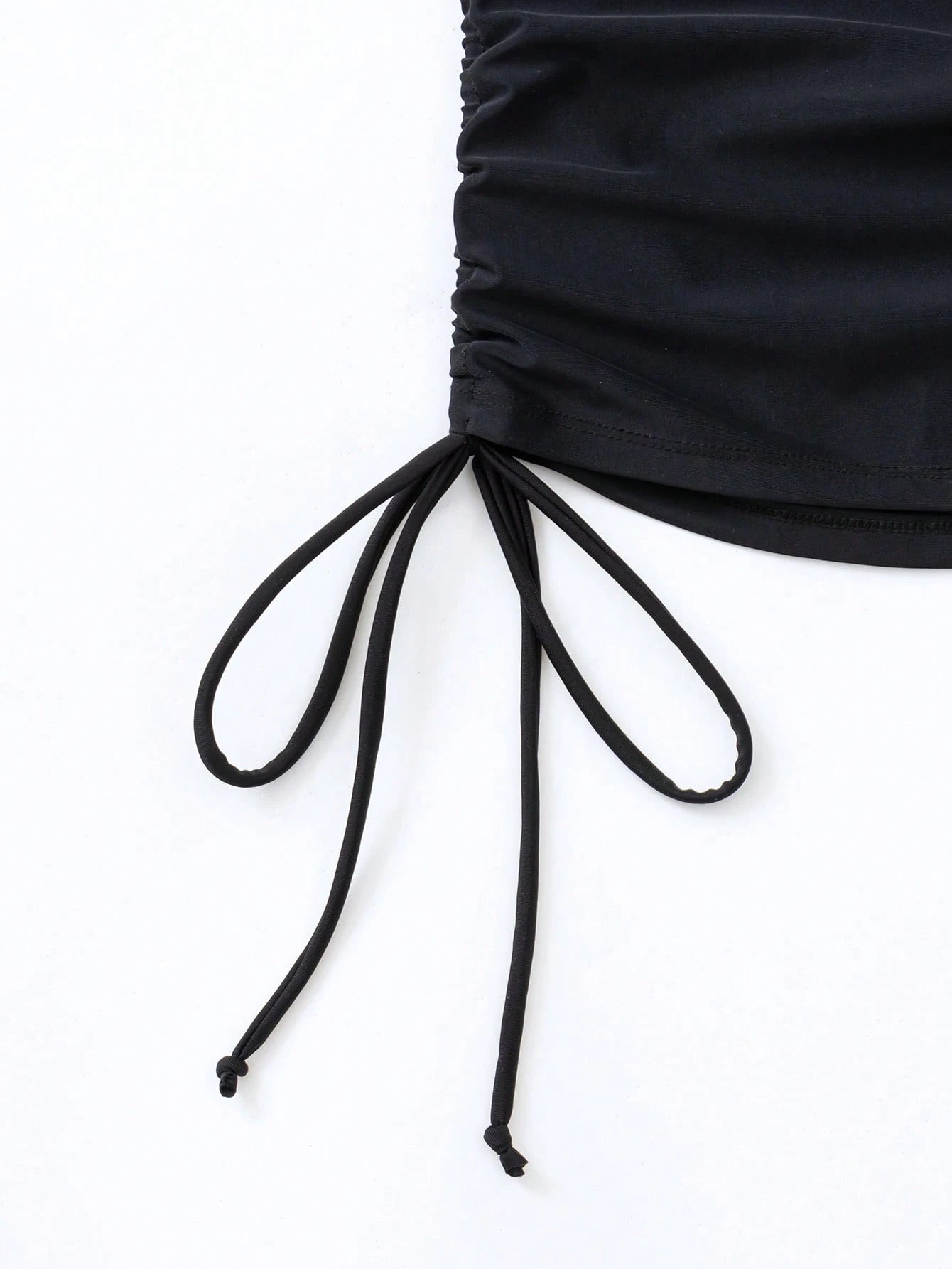 Swim Summer Beach Drawstring Side Criss Cross Backless Tankini Top