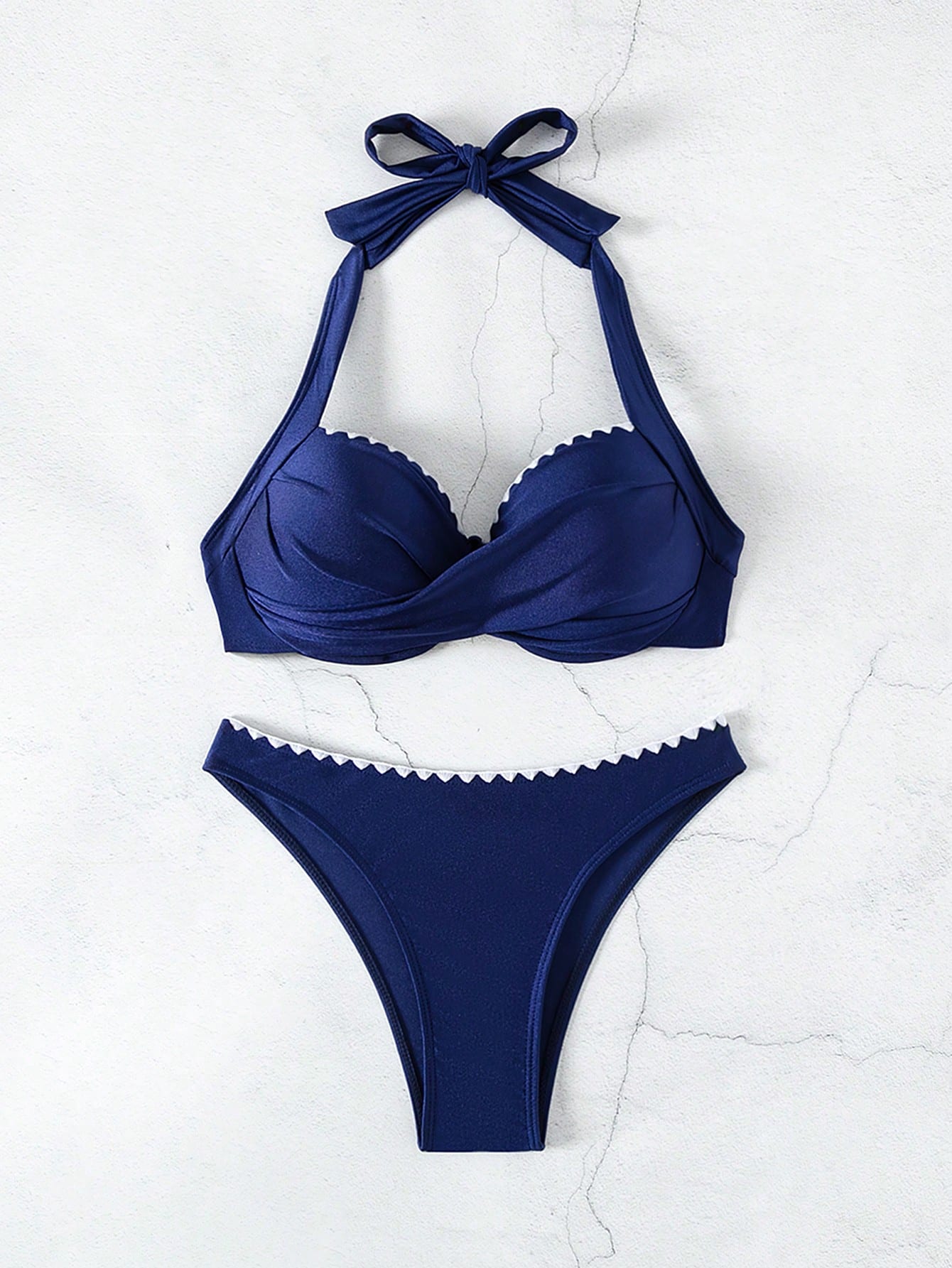 Swim Summer Beach Ladies' Color Block Bikini Set With Trim Carnival