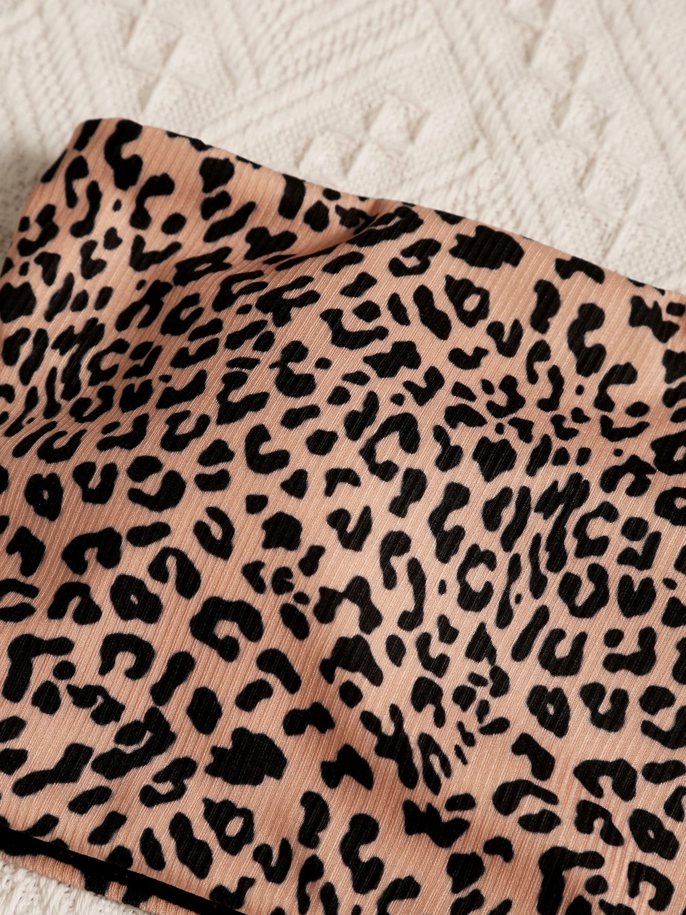 Swim Summer Beach Leopard Bandeau High Waisted Bikini Set