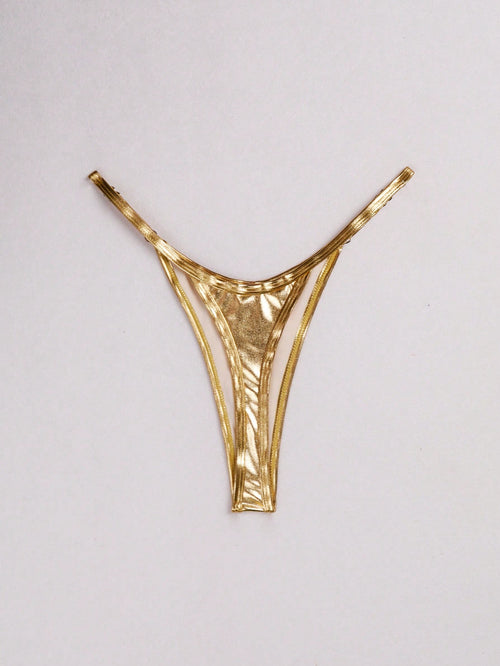 Swim Summer Beach Metallic Bikini Bottom
