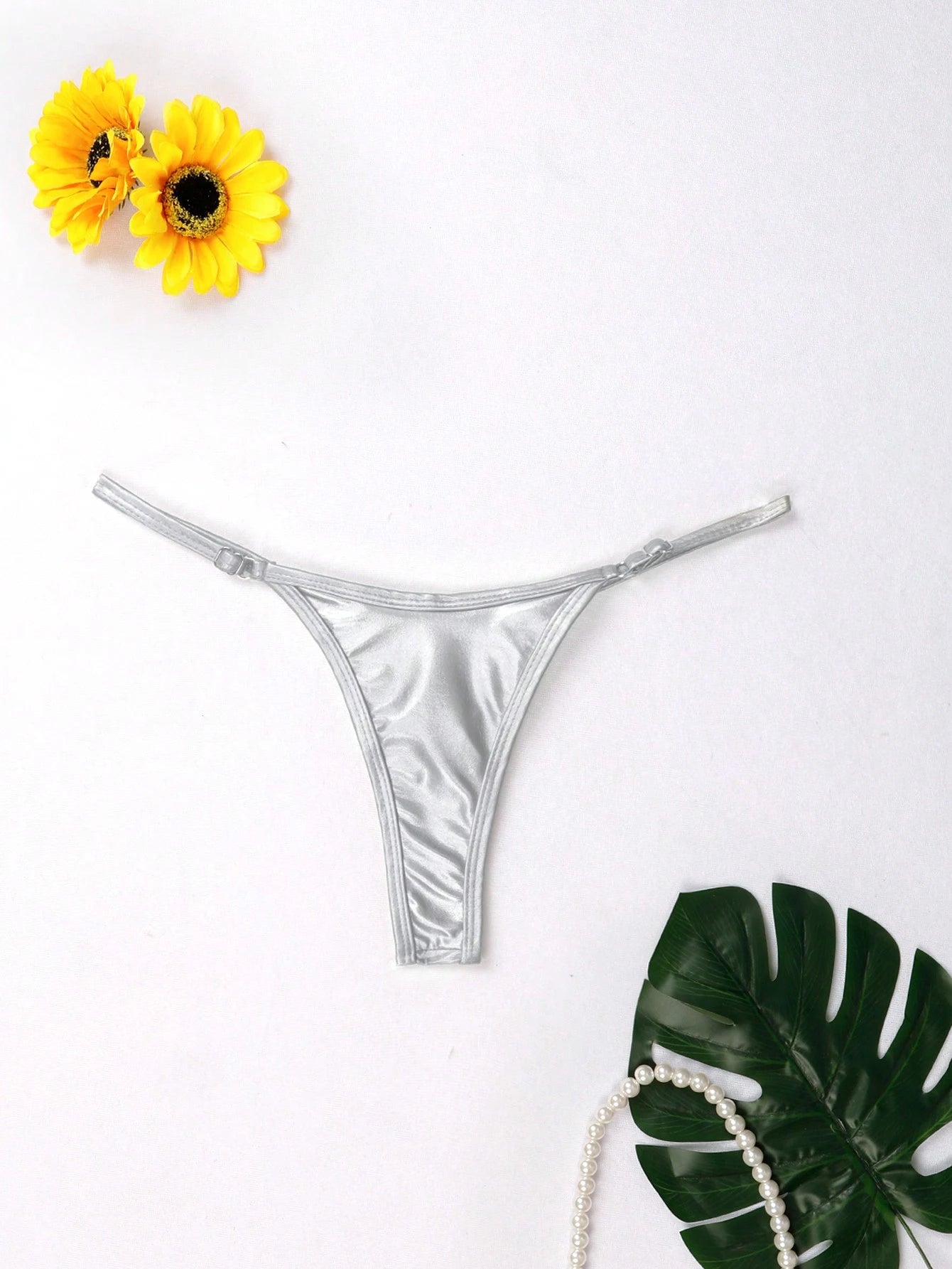 Swim Summer Beach Metallic Bikini Bottom