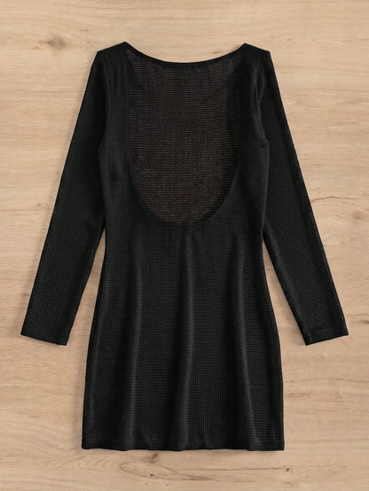 Swim Summer Beach Solid Scoop Neck Cover Up Dress Without Bikini Set