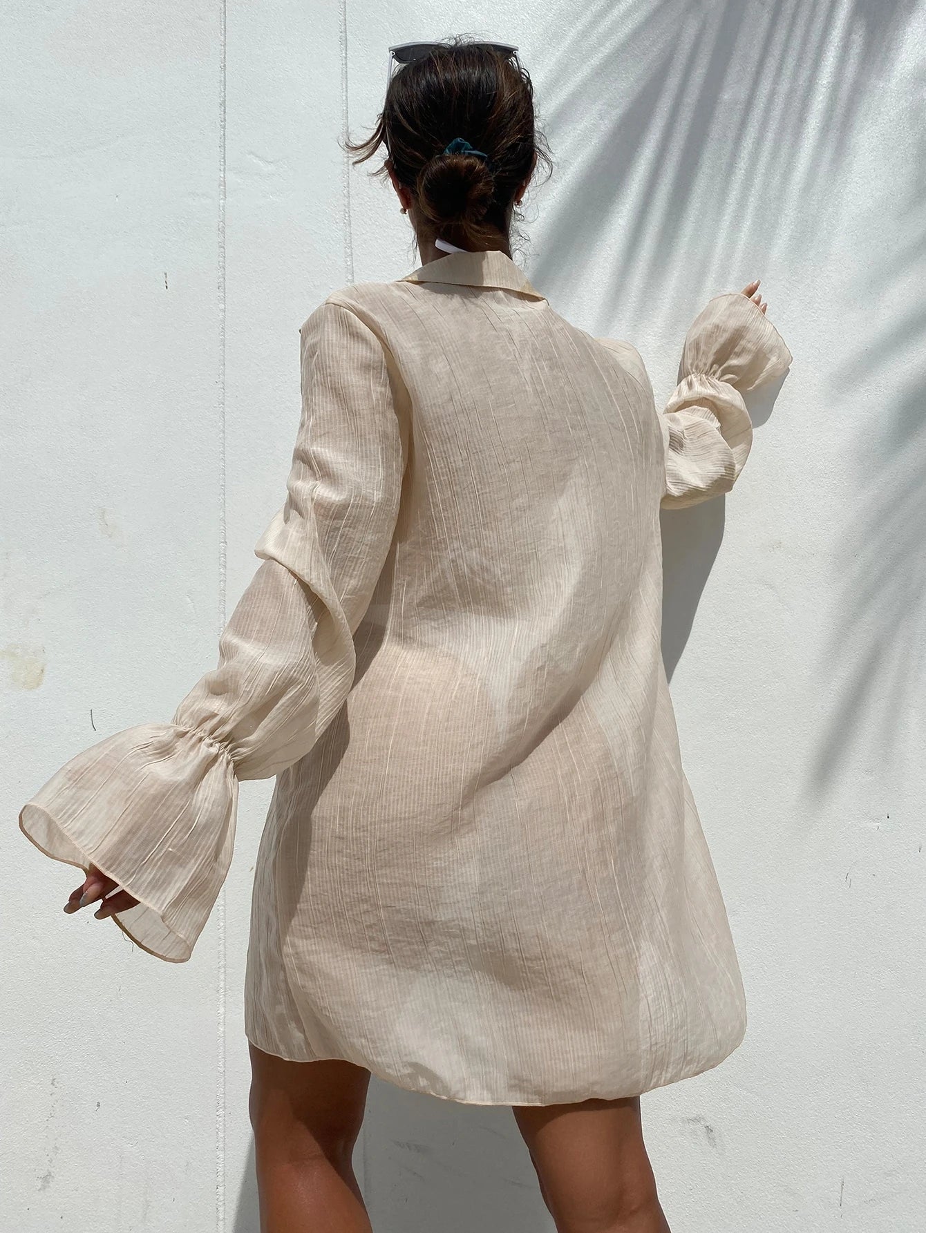Swim SXY New Summer Beachwear: A Sexy, Loose-Fitting Kimono-Style Shirt Cover-Up. Crafted From Textured Fabric.Vacation Outfits Women.