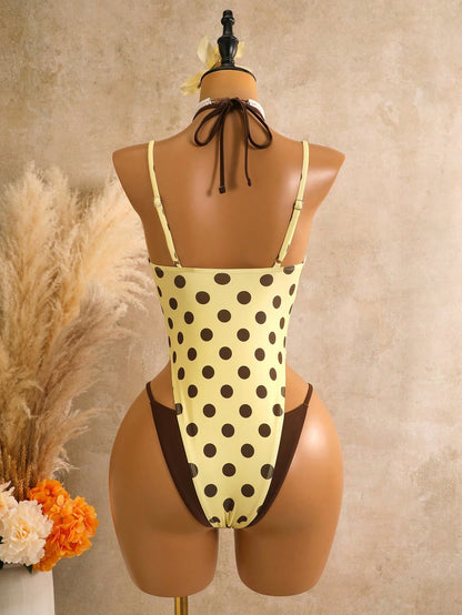 Swim SXY New Women's Polka Dot Sexy Swimwear Set, Beach Vacation Swimwear, Spring/Summer