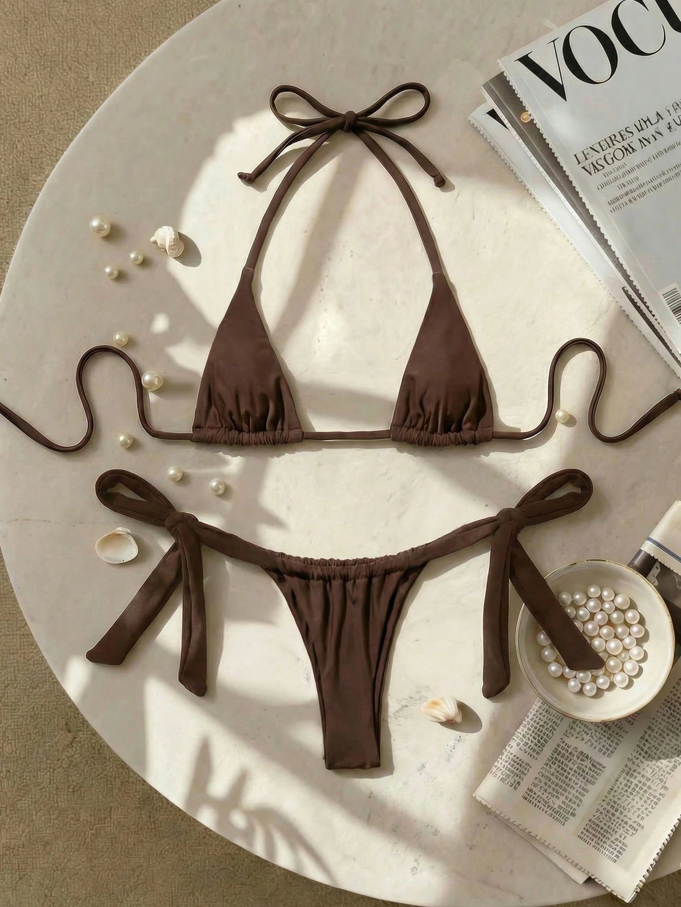 Swim SXY Sexy Mini Cup Bowknot Strap Women Swimwear Set